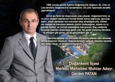 Cevdet Patan. Adaylığını Açıkladı